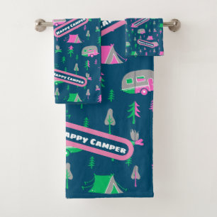 RV and Camping Love Perfect Camping Happy Camper Bath Towel Set