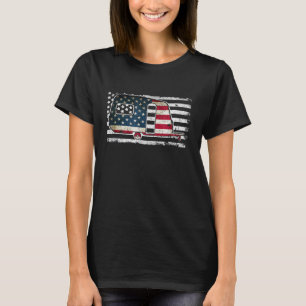 Rv Camper American Flag Rv Usa Flag Travel Trailer T-Shirt