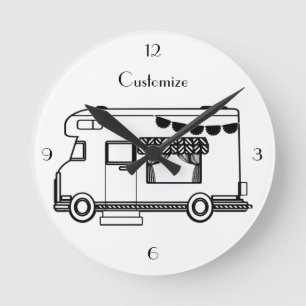 RV Camper Caravan Thunder_Cove Round Clock