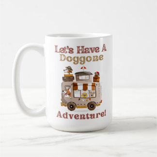 RV Camper Dog Driver Cartoon - Doggone Adventure Coffee Mug