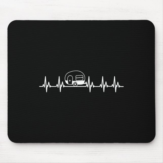 Rv Camper Heartbeat Camping Vacation Tee  Mouse Pad (Front)