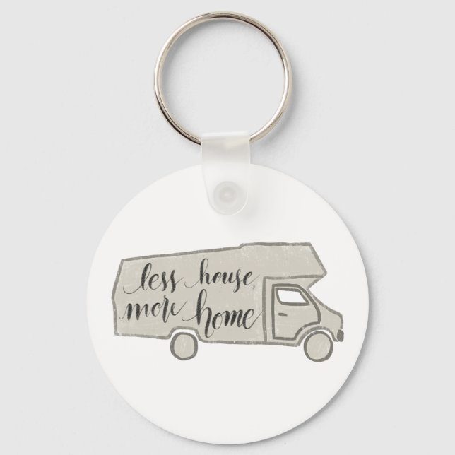RV/Camper Keychain, Tiny House, Handlettered Key Ring (Front)