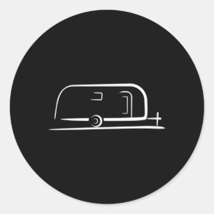 Rv Camper Trailer Classic Round Sticker
