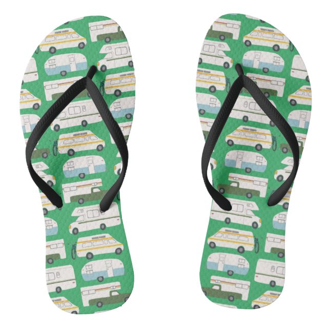RV Campervan Vanlife Motorhome Trailer CUSTOM Fun Thongs (Footbed)