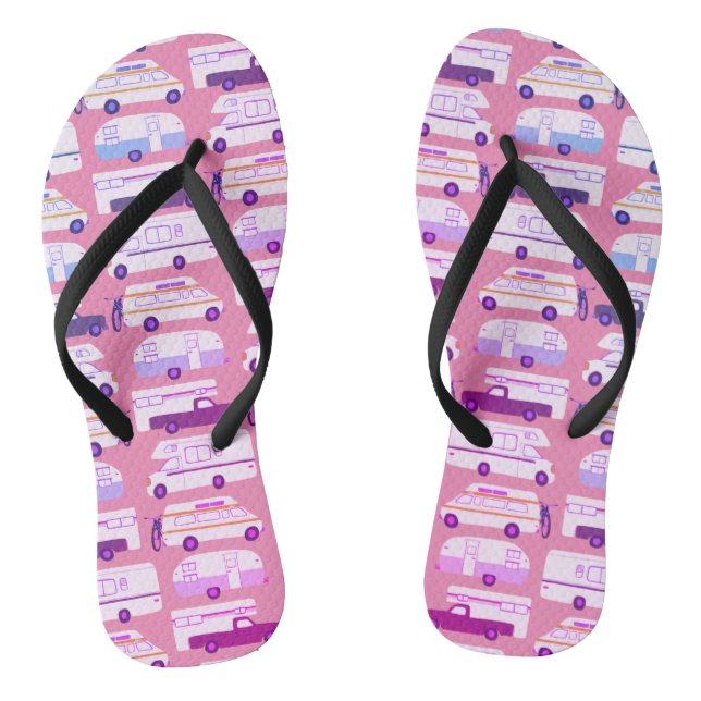 RV Campervan Vanlife Motorhome Trailer CUSTOM Pink Thongs (Footbed)