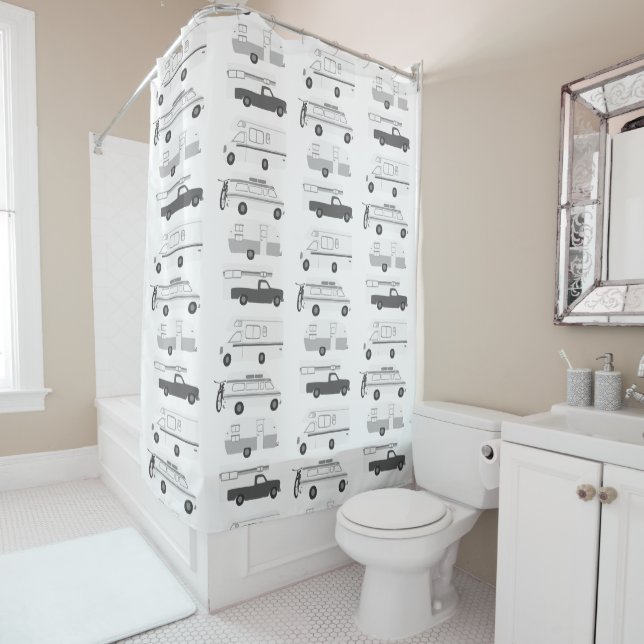 RV Campervan vanlife Motorhome Trailer CUSTOMIZE Shower Curtain (In Situ)