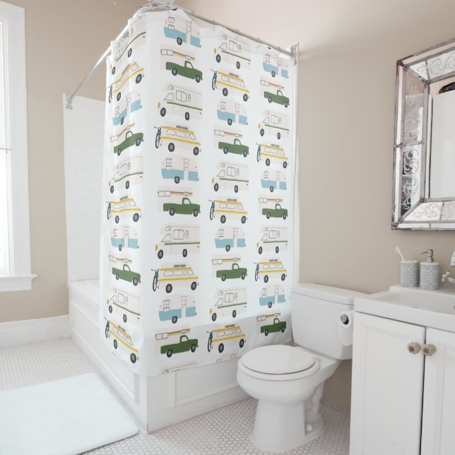 RV Campervan vanlife Motorhome Trailer CUSTOMIZE Shower Curtain (In Situ)