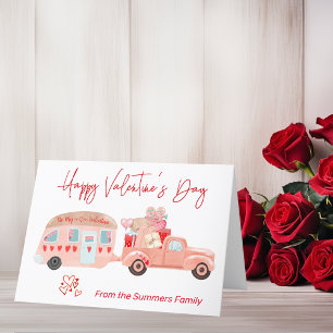 RV Camping Camper Happy Valentine's day Holiday Card