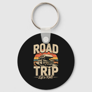 Rv camping camper road trip lets roll adventure key ring