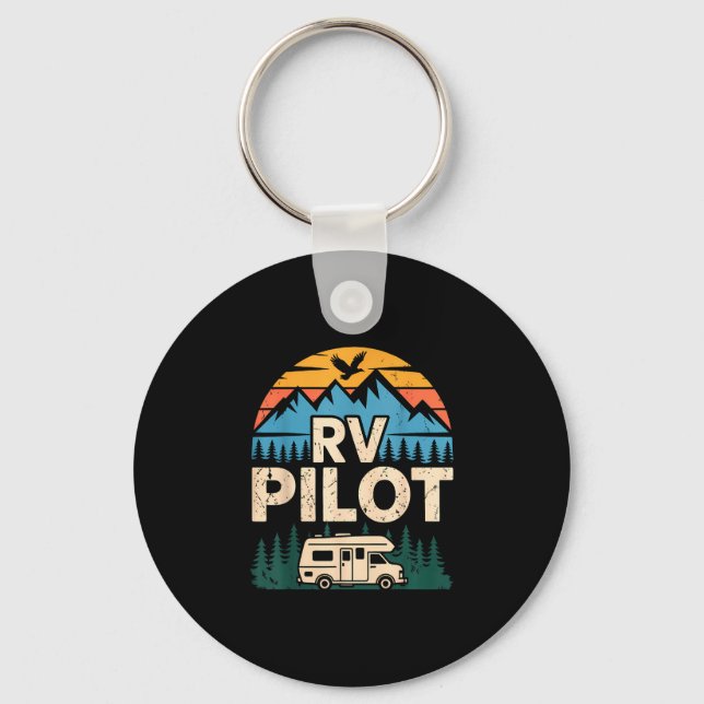 Rv camping camper road trip rv pilot adventure  key ring (Front)