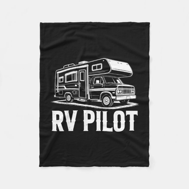 Rv camping camper rv pilot road trip adventure  fleece blanket (Front)