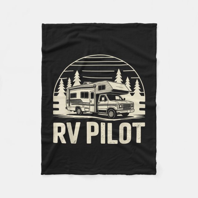 Rv camping camper rv pilot road trip adventure  fleece blanket (Front)