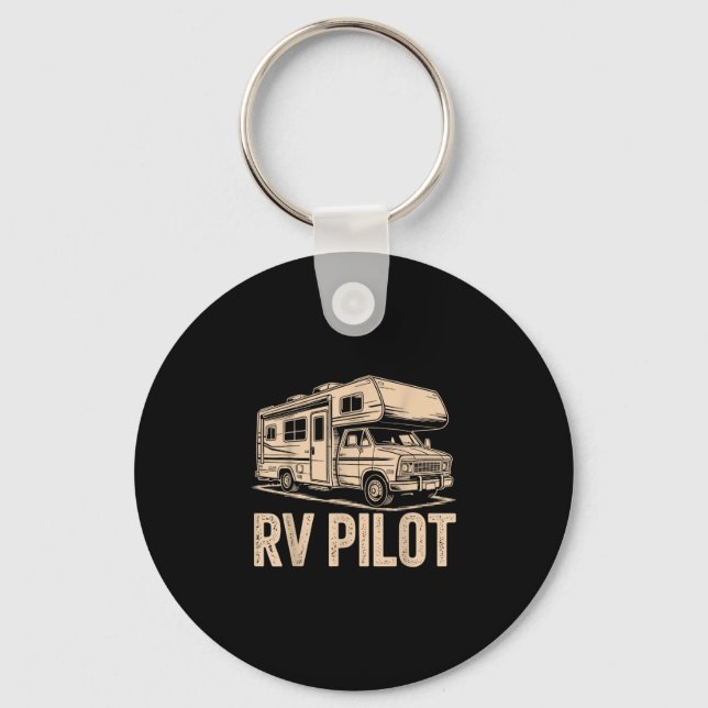 Rv camping camper rv pilot road trip adventure  key ring (Front)