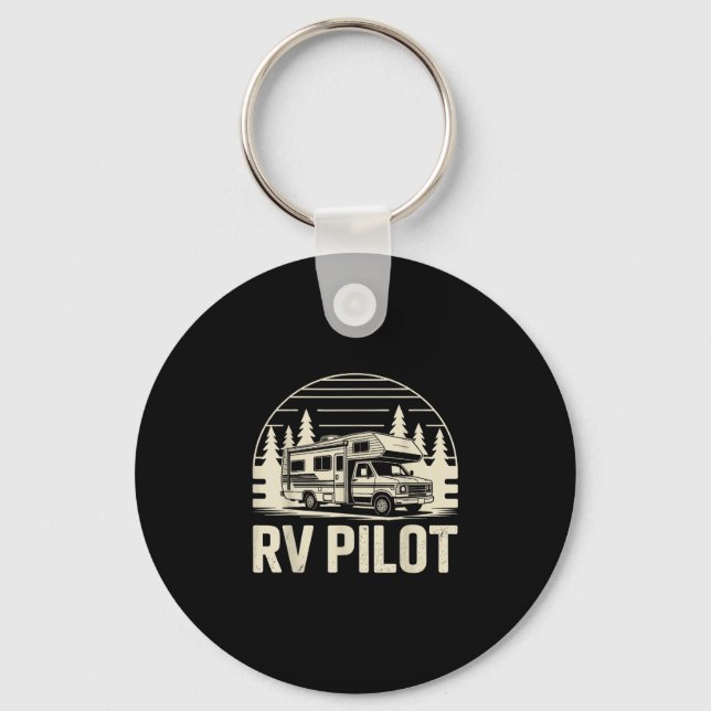 Rv camping camper rv pilot road trip adventure  key ring (Front)