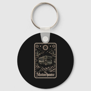 Rv camping camper the motorhome moon mountain key ring