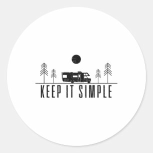 Rv Camping Keep It Simple Mountain Nature Road Tri Classic Round Sticker