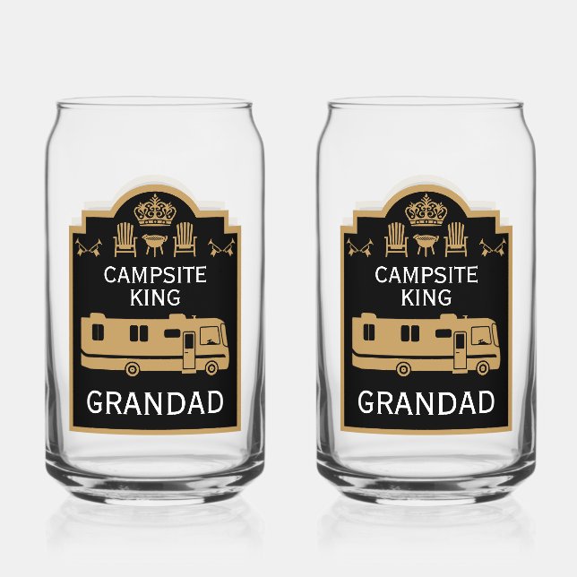 RV Camping King USA Can Glass (Front)