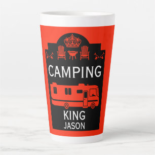RV Camping King USA Latte Mug