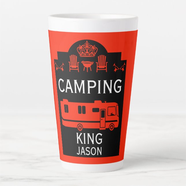RV Camping King USA Latte Mug (Front)