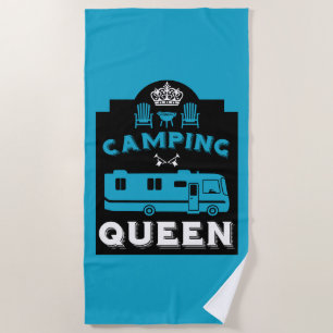 RV Camping Queen USA Beach Towel