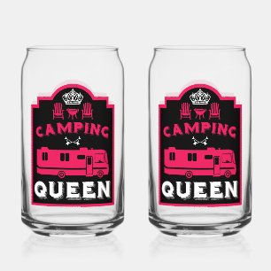 RV Camping Queen USA Can Glass