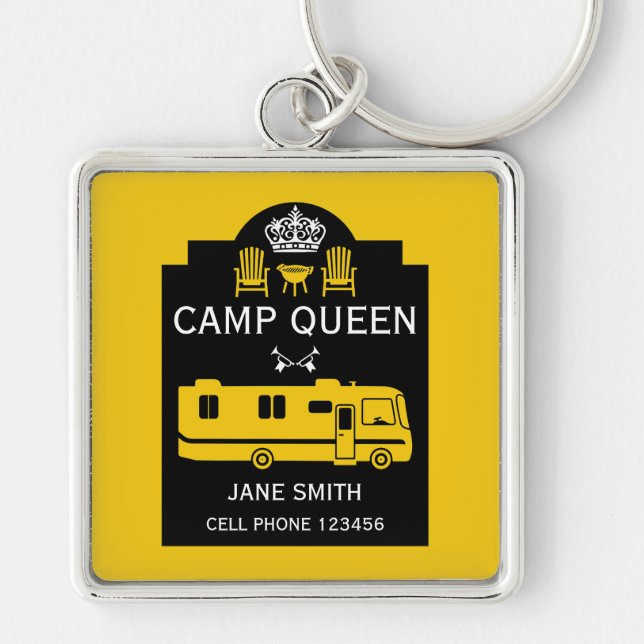 RV Camping Queen USA Key Ring (Front)