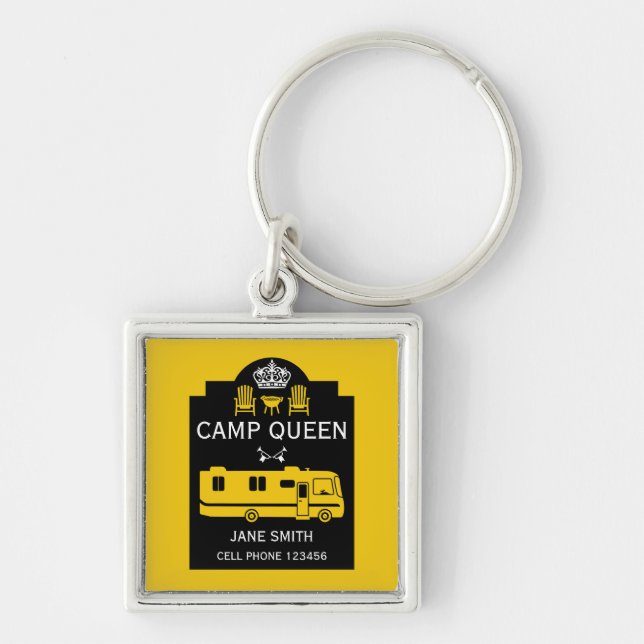 RV Camping Queen USA Key Ring (Front)