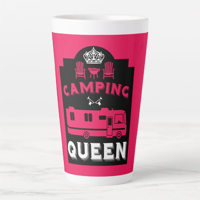 RV Camping Queen USA Latte Mug (Front)