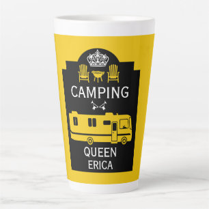 RV Camping Queen USA Latte Mug