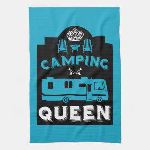 RV Camping Queen USA Tea Towel