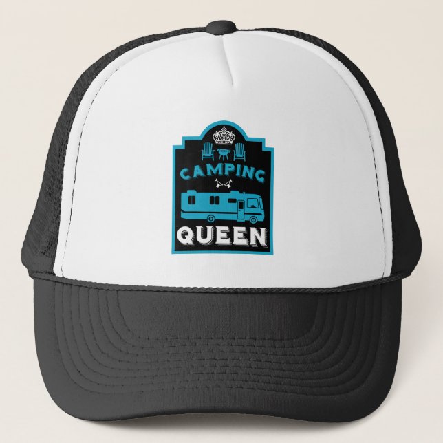 RV Camping Queen USA Trucker Hat (Front)