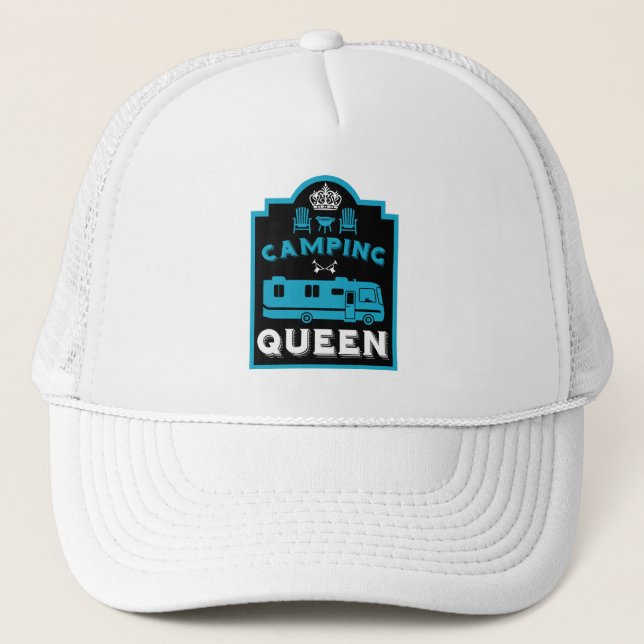 RV Camping Queen USA Trucker Hat (Front)