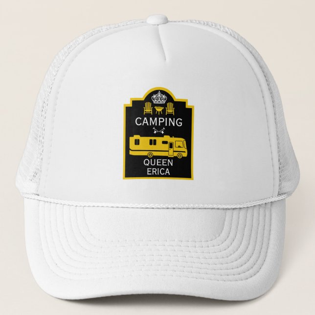 RV Camping Queen USA Trucker Hat (Front)