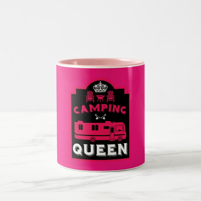 RV Camping Queen USA Two-Tone Coffee Mug (Center)