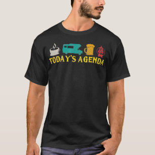 RV Camping Road Trip Coffee Beer Vintage Funny T-Shirt