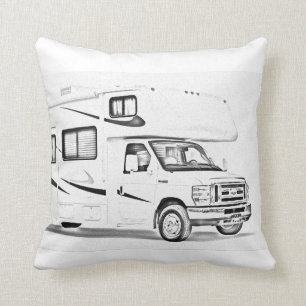 "RV" design throw pillows