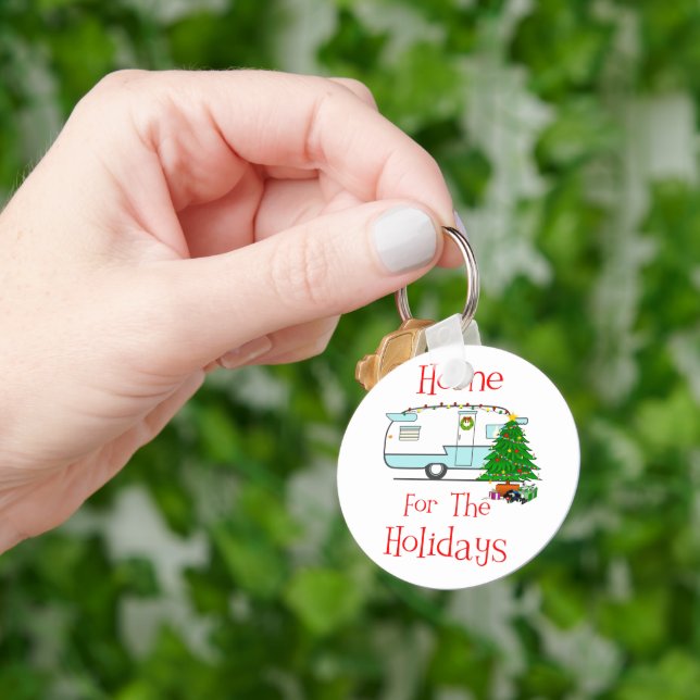 RV Home For The Holidays Key Ring (Hand)