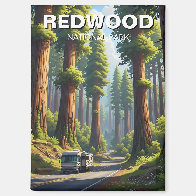 RV in Redwood National Park Magnet (Front)