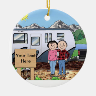 RV Lovers - Bumper Pull Trailer Ceramic Tree Decoration