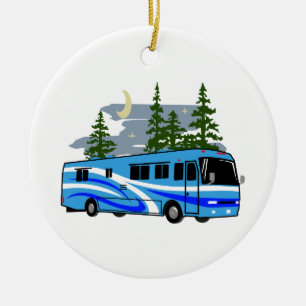 RV Motor Home Camping Ceramic Ornament