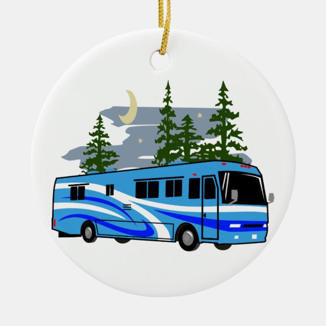 RV Motorhome Ceramic Ornament (Front)