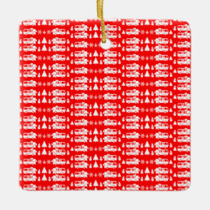 RV Motorhome Christmas Decor Ceramic Ornament