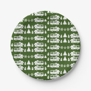 RV Motorhome Christmas Decor Paper Plate