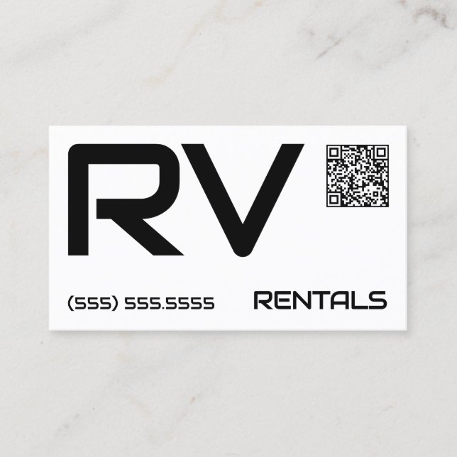 🏕️ RV Rentals Custom QR Business Card (Front)