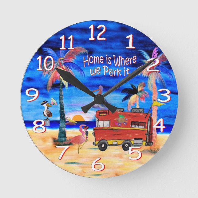 RV retro camper wall clock (Front)
