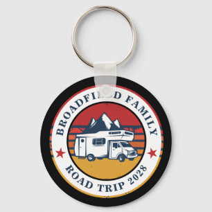 RV Road Trip Family Reunion Adventure Retro Key Ring