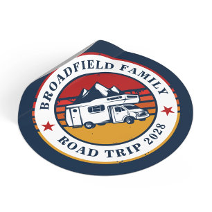 RV Road Trip Mum Matching Family Vacation Classic Round Sticker
