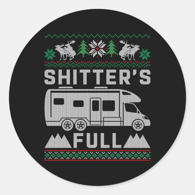 Rv Shitter'S Full Ugly Py Classic Round Sticker (Front)