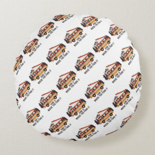 RV Tent Trailer "Home is Where You Park It" Round Cushion