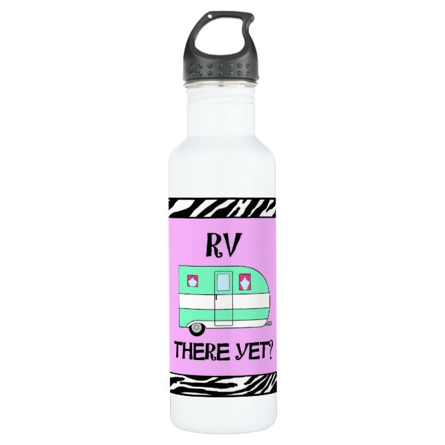 "RV There Yet?" Camping Water Bottle (Front)